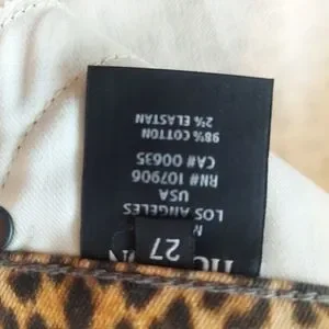 Jean Hudson Super Skinny - Motif Léopard Streetside - Taille 27 - Mi-hauteur - Neuf Sans étiquettes